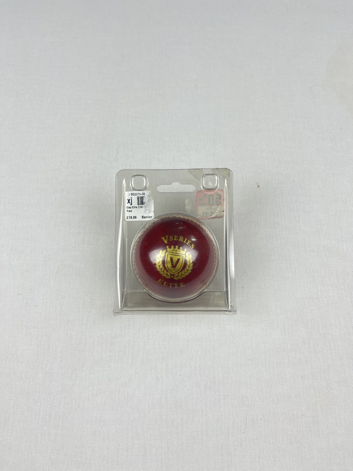Slazenger V Series Elite senior cricket ball in packaging